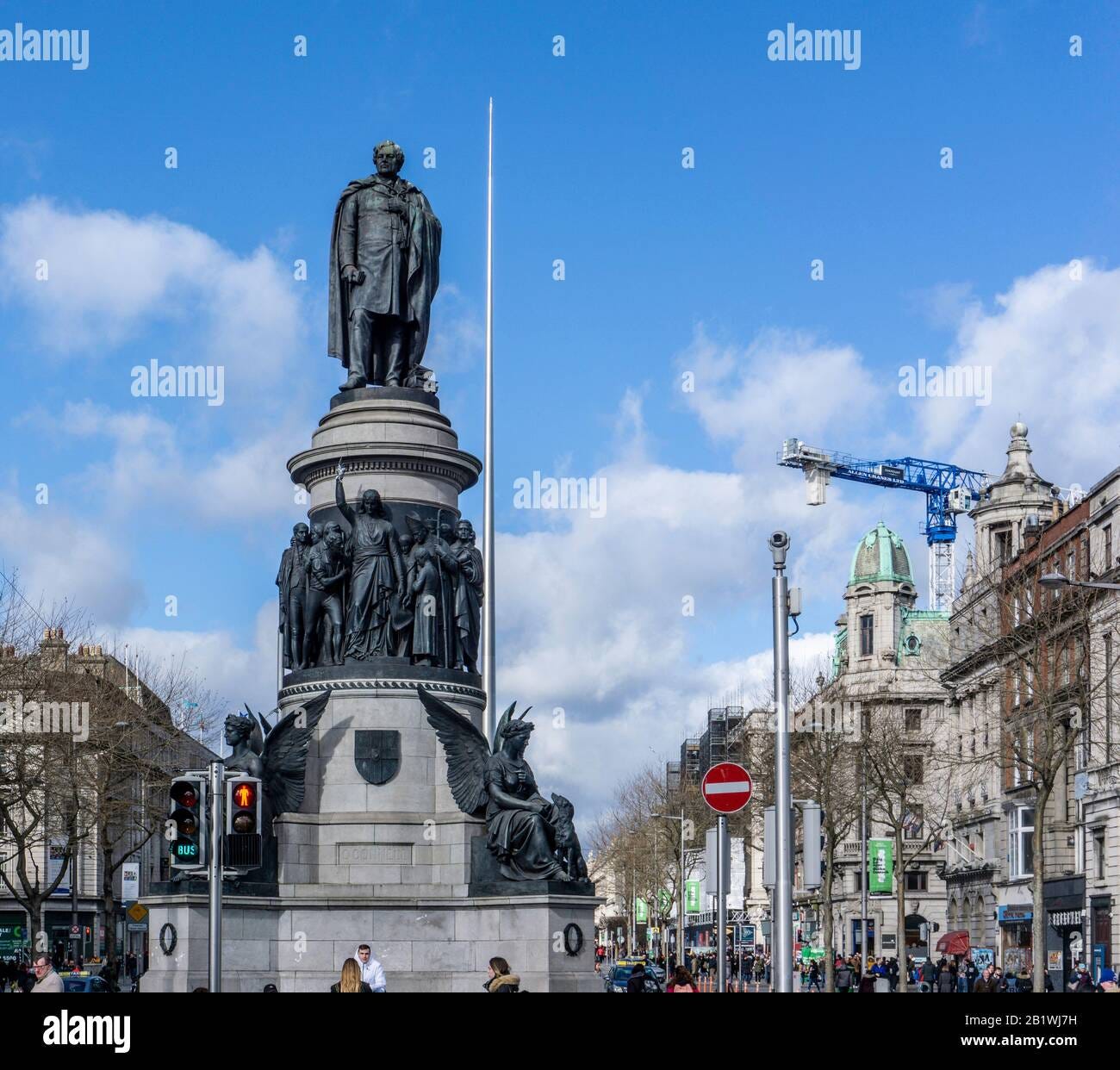 The statue of Daniel O'Connell the 'Catholic Emancipator' in O'Connell ...