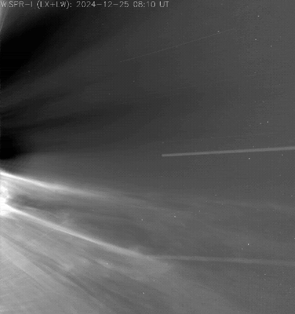 This video was made from images taken by Parker Solar Probe’s WISPR instrument during its record-breaking flyby of the sun on Dec. 25, 2024. (NASA/Johns Hopkins APL/Naval Research Lab)