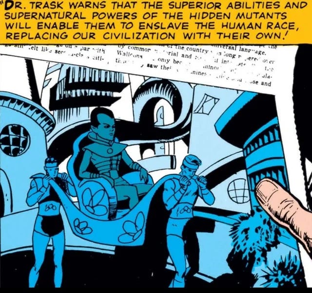 A series of panels from X-Men #14 look and sound eerily similar to the Binder article in Mechanix Illustrated.