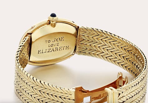 Director Joseph Losey wearing the Cartier Baignoire given to him by Elizabeth Taylor