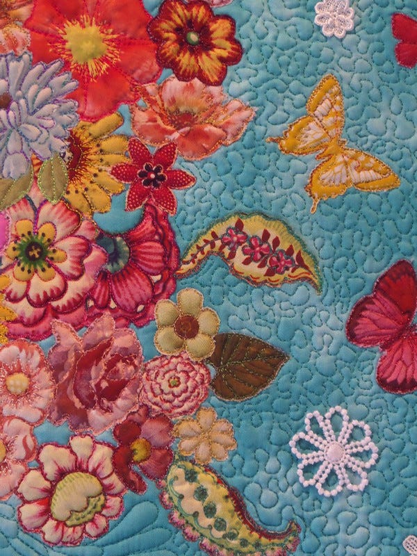Detail from "Gold medal winning small quilt - flower head" Detail from "Gold medal winning small quilt - flower head"