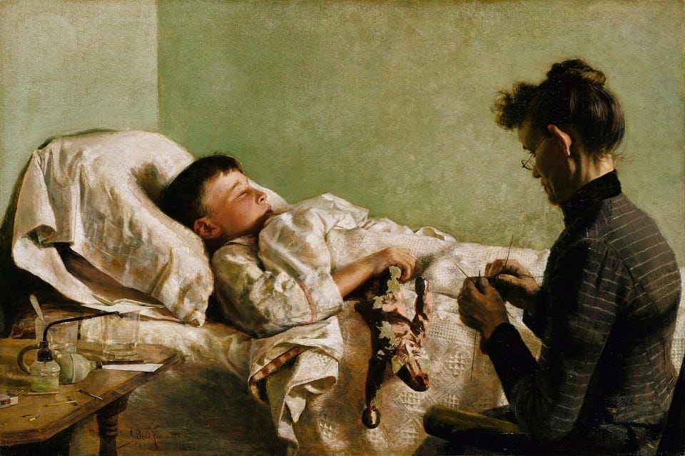 J. Bond Francisco, The Sick Child, 1893, oil on canvas, Smithsonian American Art Museum, Museum Purchase, 1991.9