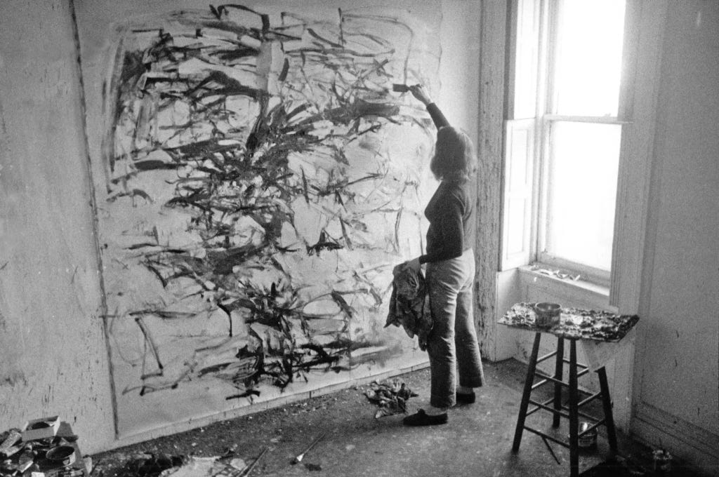 This image has an empty alt attribute; its file name is joan-mitchell_blackandwhite.webp