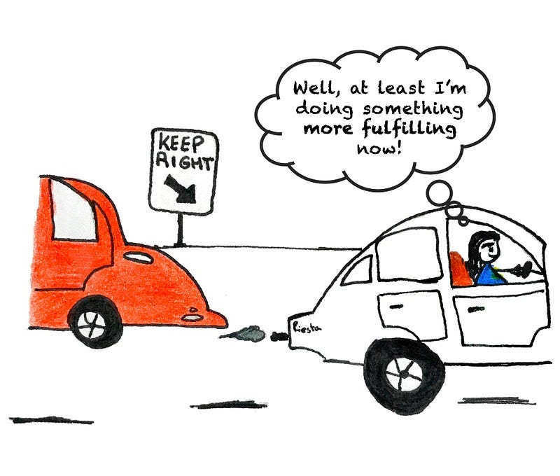 Roya driving to a non-profit organization called AFSSA. She is happy about it.
