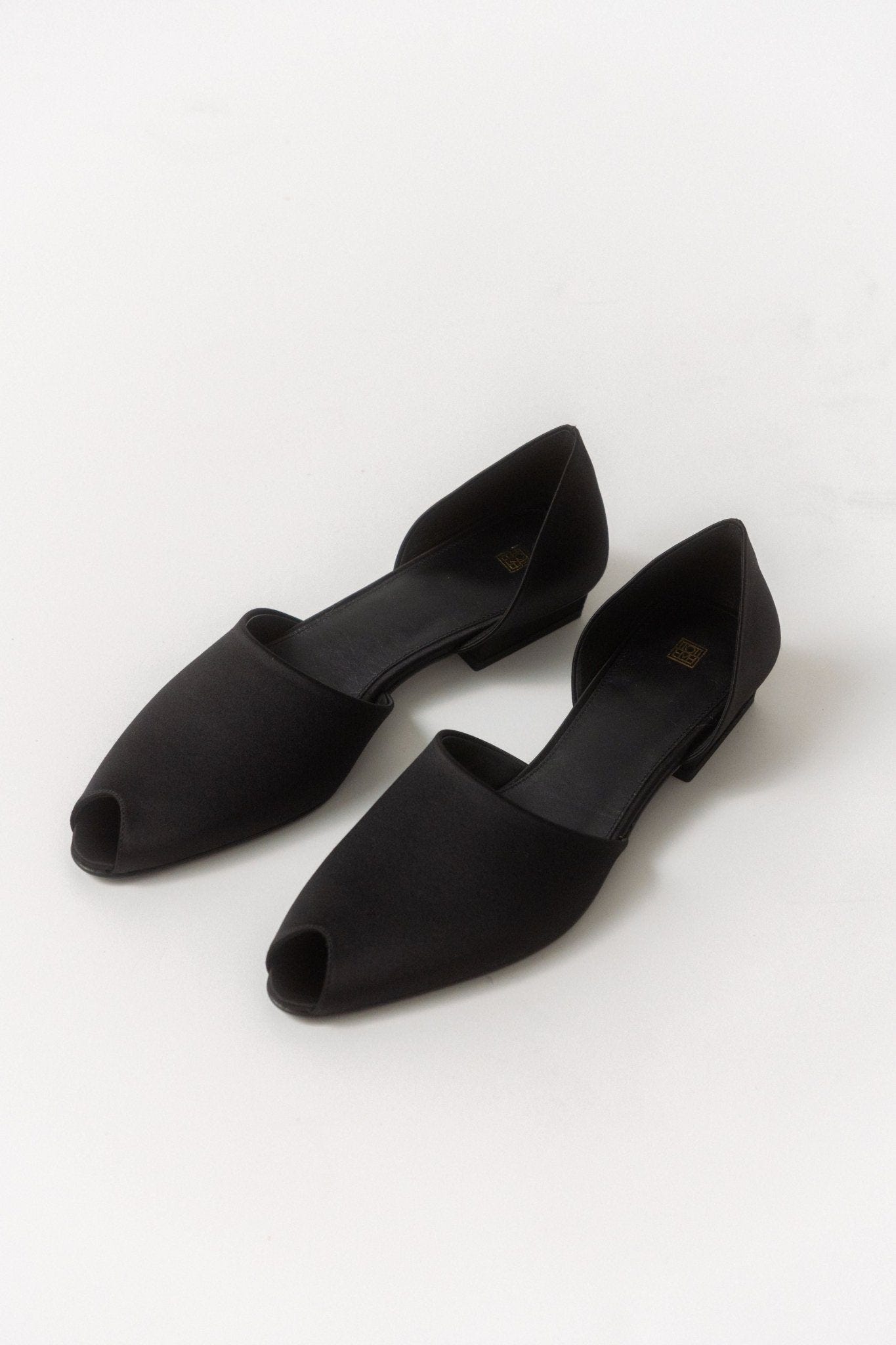 Toteme The Peep-Toe Satin Flat - Bessette