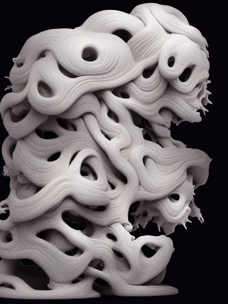 Prompt: RAW SF VFX 3d hyperrealistic 32K cosmic crashed cars sculpture gestalt Trisha Paytas composition 🌌🚀🌉🛣️highway spatial hair CHRIS lABROOY sculpture made of HAIR of 🛣️ Trisha Paytas CAR 🌌. Belin postneocubismo BY Andrew Thomas Huang. A goddess cyberpunk with a ram skull. beautiful intricately detailed Japanese crow kitsune mask and BIOTECH kimono:: OCCULTIST 🛣️ bubble CARs, epic royal background, big royal uncropped crown, royal jewelry, robotic, nature, full shot, symmetrical, Greg Rutkowski, Charlie Bowater, Beeple, Unreal 5, hyperrealistic, dynamic lighting, fantasy art