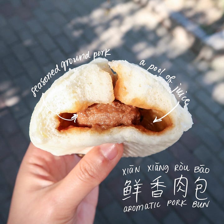 pork bao (鲜肉包, xiān ròubāo)