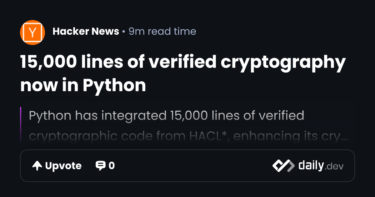 15,000 lines of verified cryptography in Python