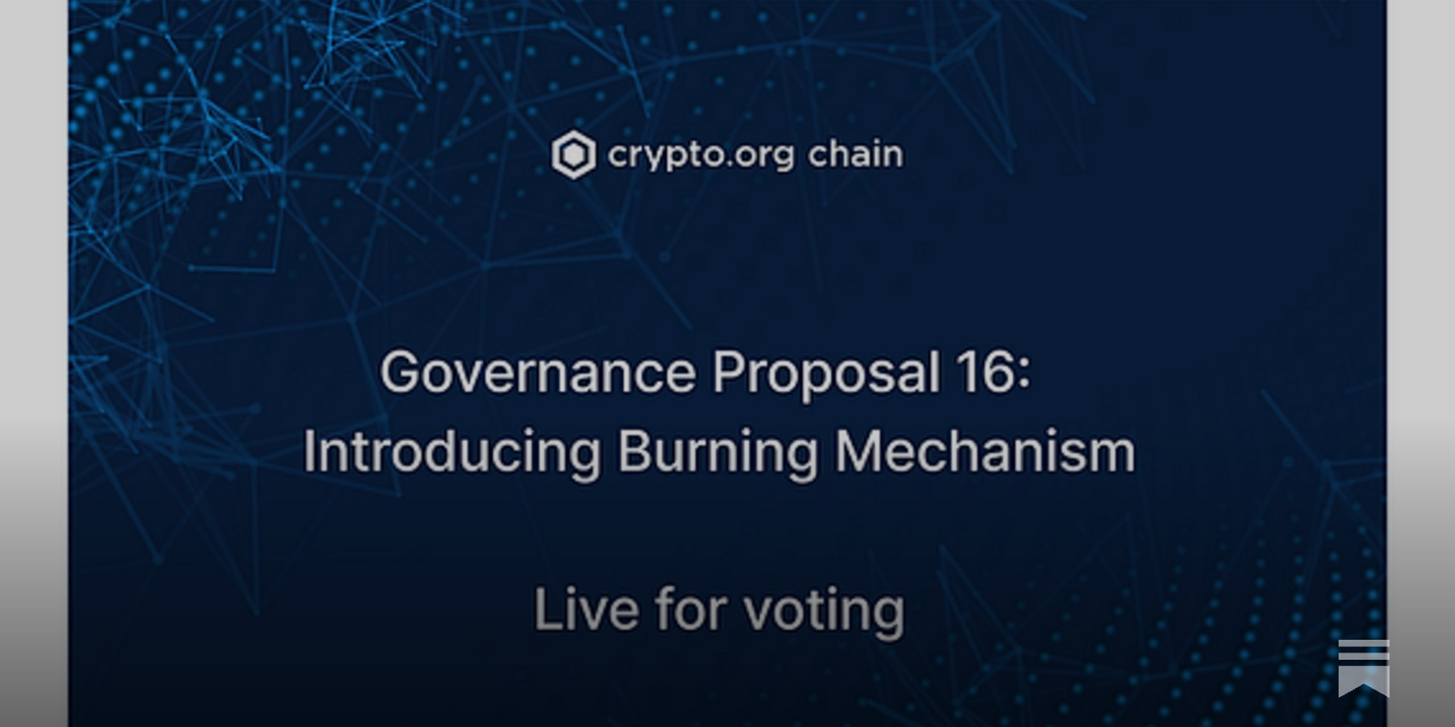 Live For Voting — Governance Proposal 16: Introducing Burning Mechanisms To  the Crypto.org Chain