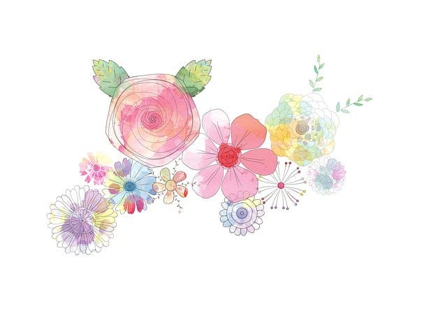 Free flower abstract painting illustration