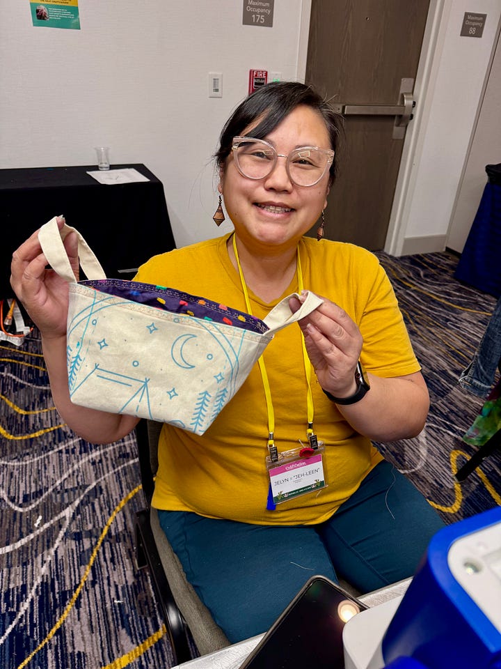 photos of baskets made from totes by students