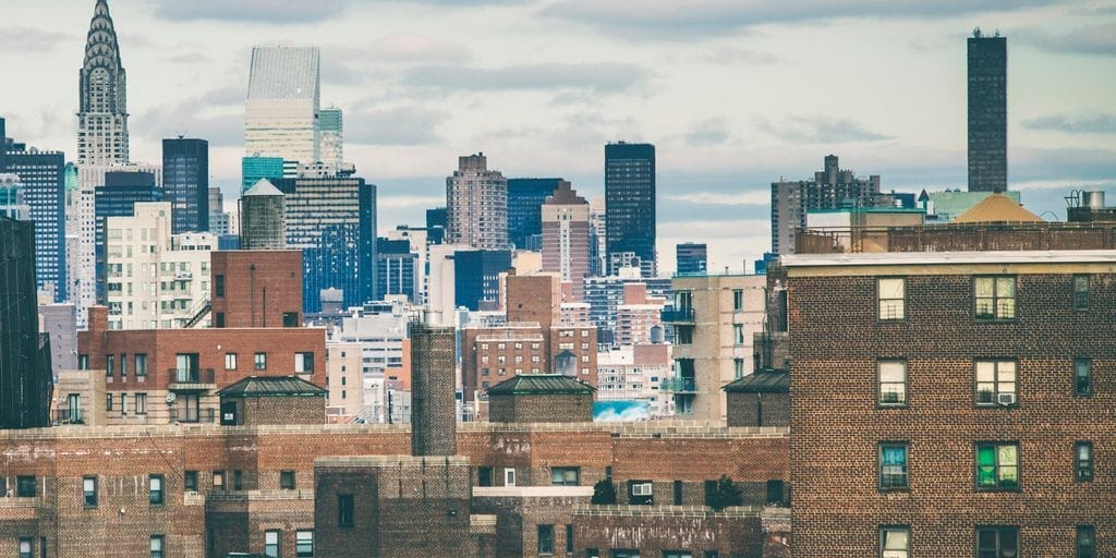 Manhattan apartment buildings.