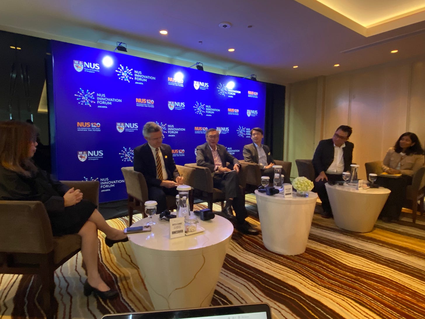 NUS Innovation Summit 2025 in Jakarta — President Tan Eng Chye and Southeast Asian university leaders discuss higher education innovation, AI, and regional talent development. NUS Innovation Summit 2025 in Jakarta — President Tan Eng Chye and Southeast Asian university leaders discuss higher education innovation, AI, and regional talent development.