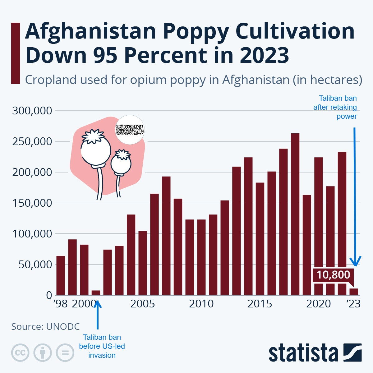 Infographic: Afghanistan Poppy Cultivations Down 95 Percent in 2023 | Statista Infographic: Afghanistan Poppy Cultivations Down 95 Percent in 2023 | Statista