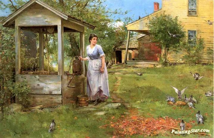 At The Well Artwork By Henry Bacon Oil Painting & Art Prints On Canvas For  Sale - PaintingStar.com Art Online Store