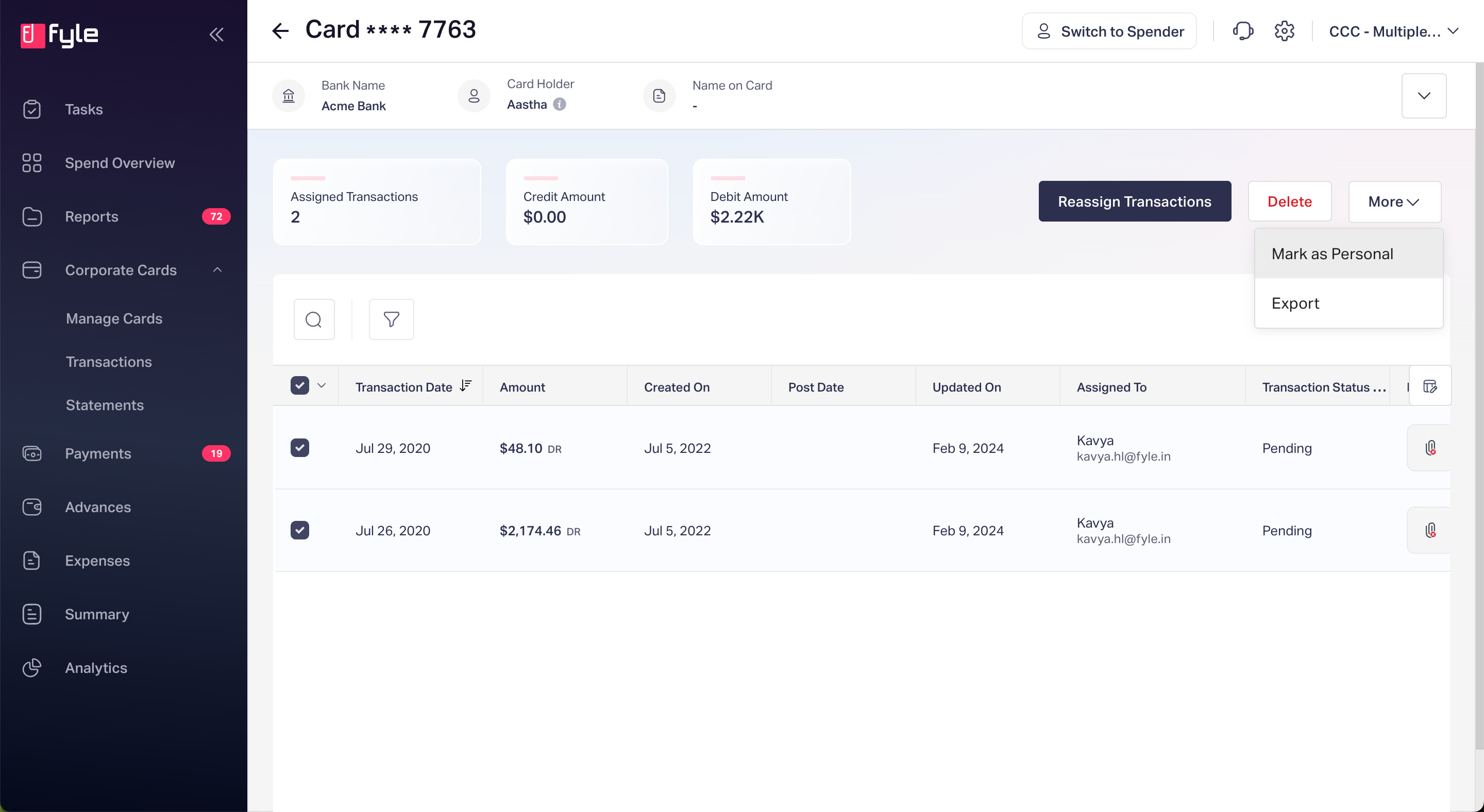 Implementing redesigns for Card Details page