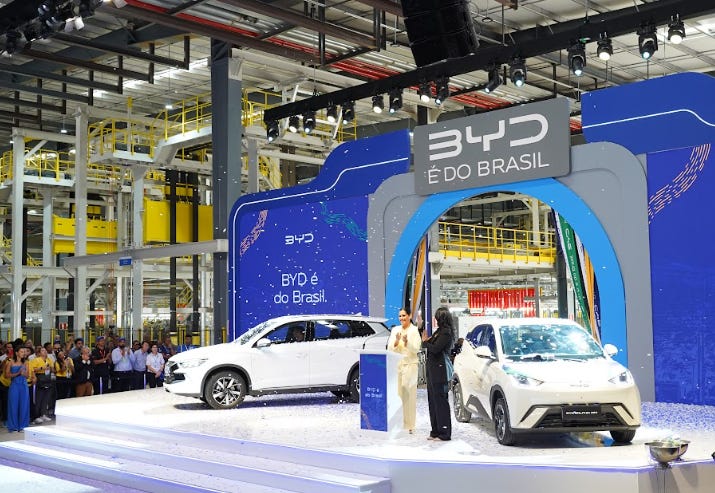 BYD começa a montar carros elétricos e híbridos no Brasil com meta ambiciosa