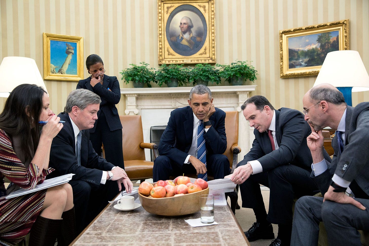 February 24, 2016: President Obama receives a critical Oval Office briefing on the Syria situation from Brett McGurk and his national security team, including Susan E. Rice and Rob Malley, highlighting ongoing international efforts. February 24, 2016: President Obama receives a critical Oval Office briefing on the Syria situation from Brett McGurk and his national security team, including Susan E. Rice and Rob Malley, highlighting ongoing international efforts.