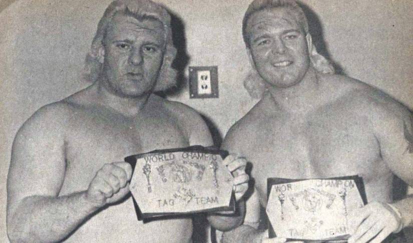 The Valiant Brothers with the WWA Tag Team Championship The Valiant Brothers with the WWA Tag Team Championship