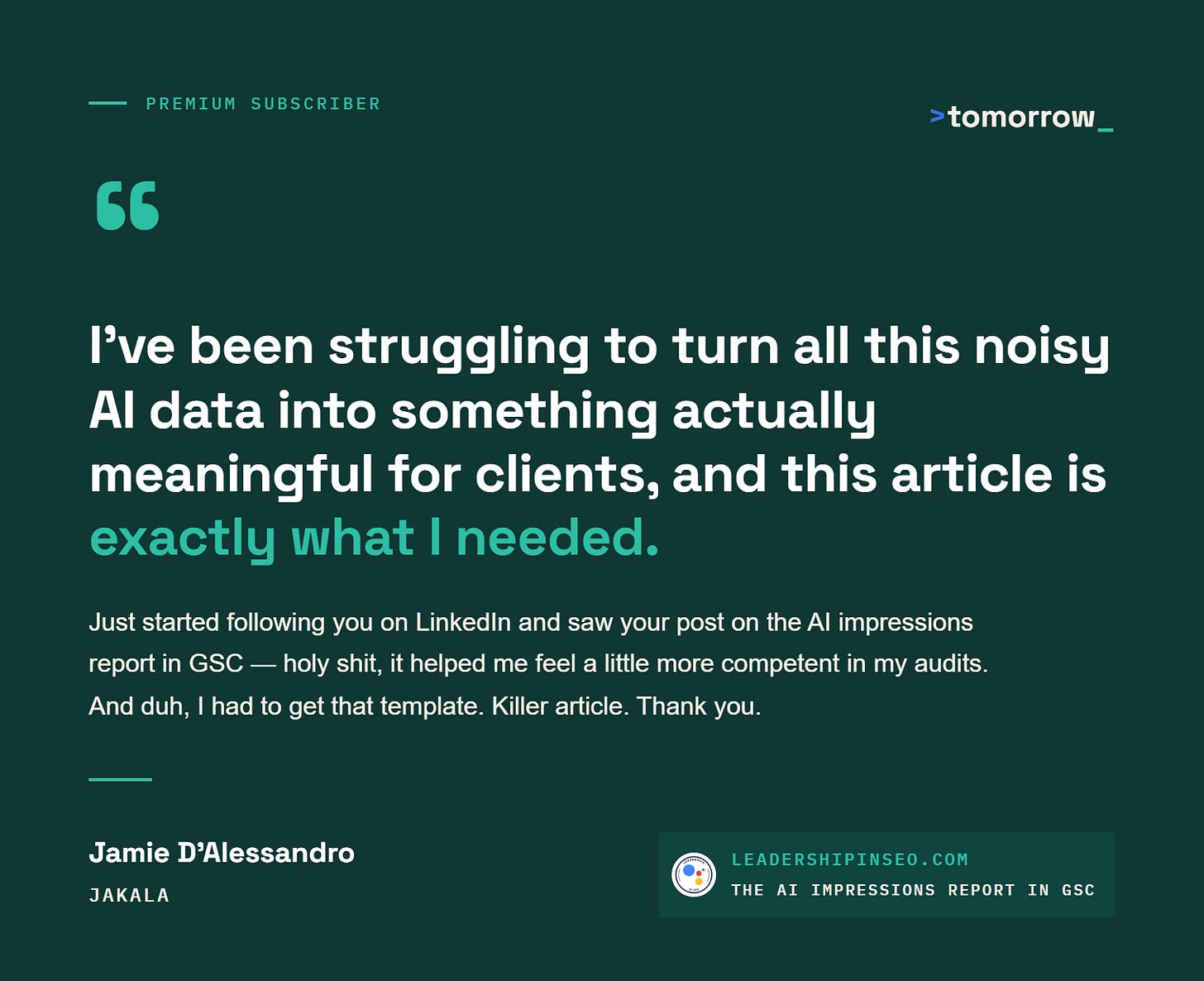 A testimonial