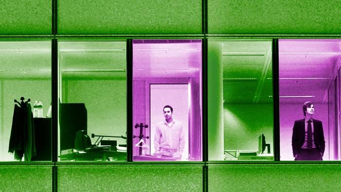 men separated and staring out of windows men separated and staring out of windows