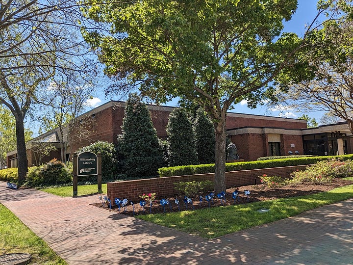 picture of WJCC school board office and Williamsburg library