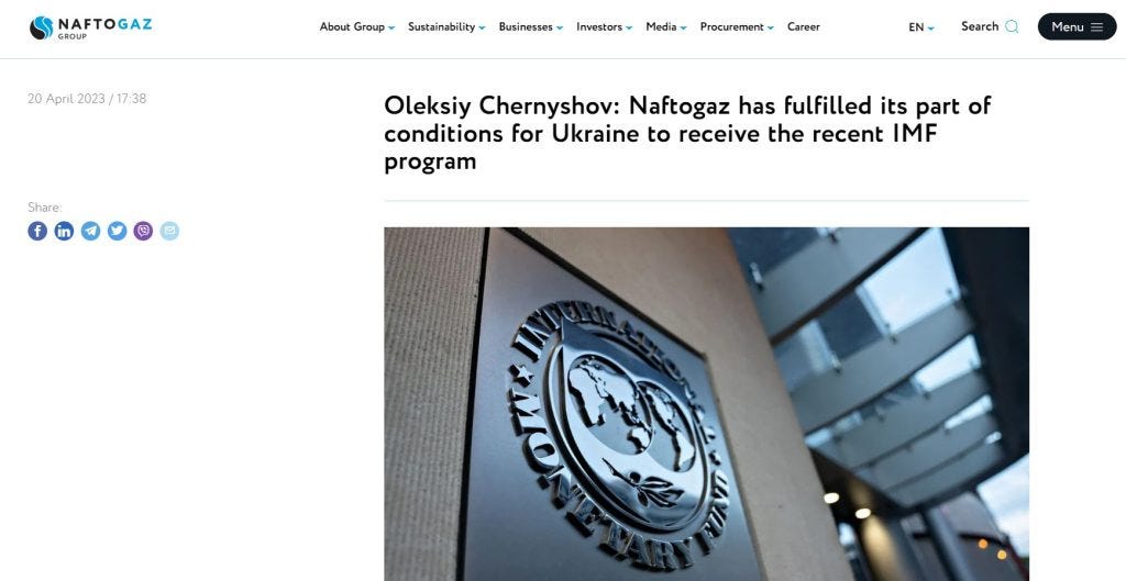 Naftogaz Ukraine IMF