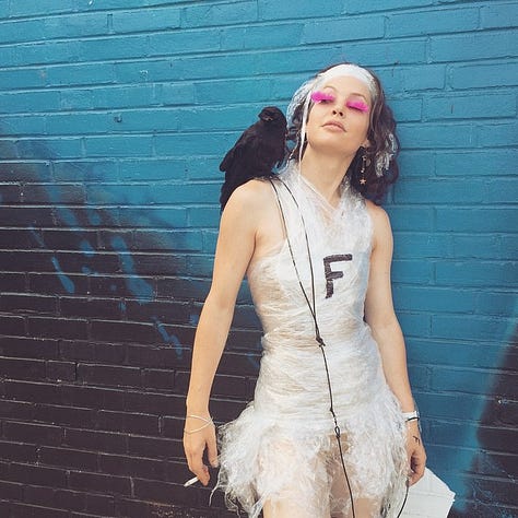 Saran wrap. Made for a performance with punk band "F".