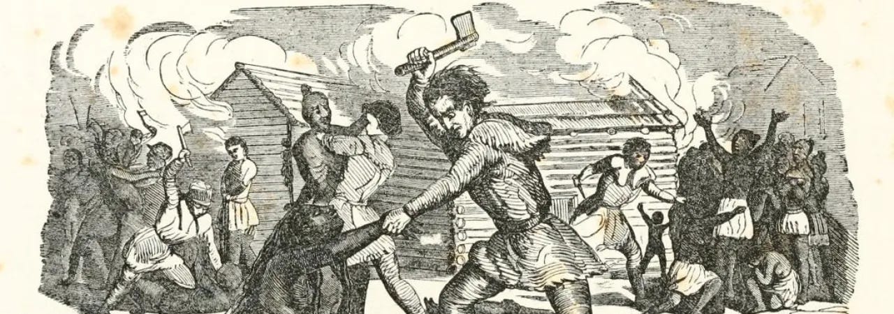 Caption: Gnadenhutten massacre art. Credit: Battlefields.org