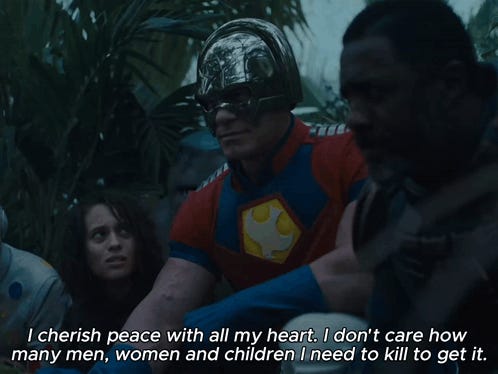 The Suicide Squad Peacemaker GIF - The suicide squad Peacemaker Quote -  Discover & Share GIFs