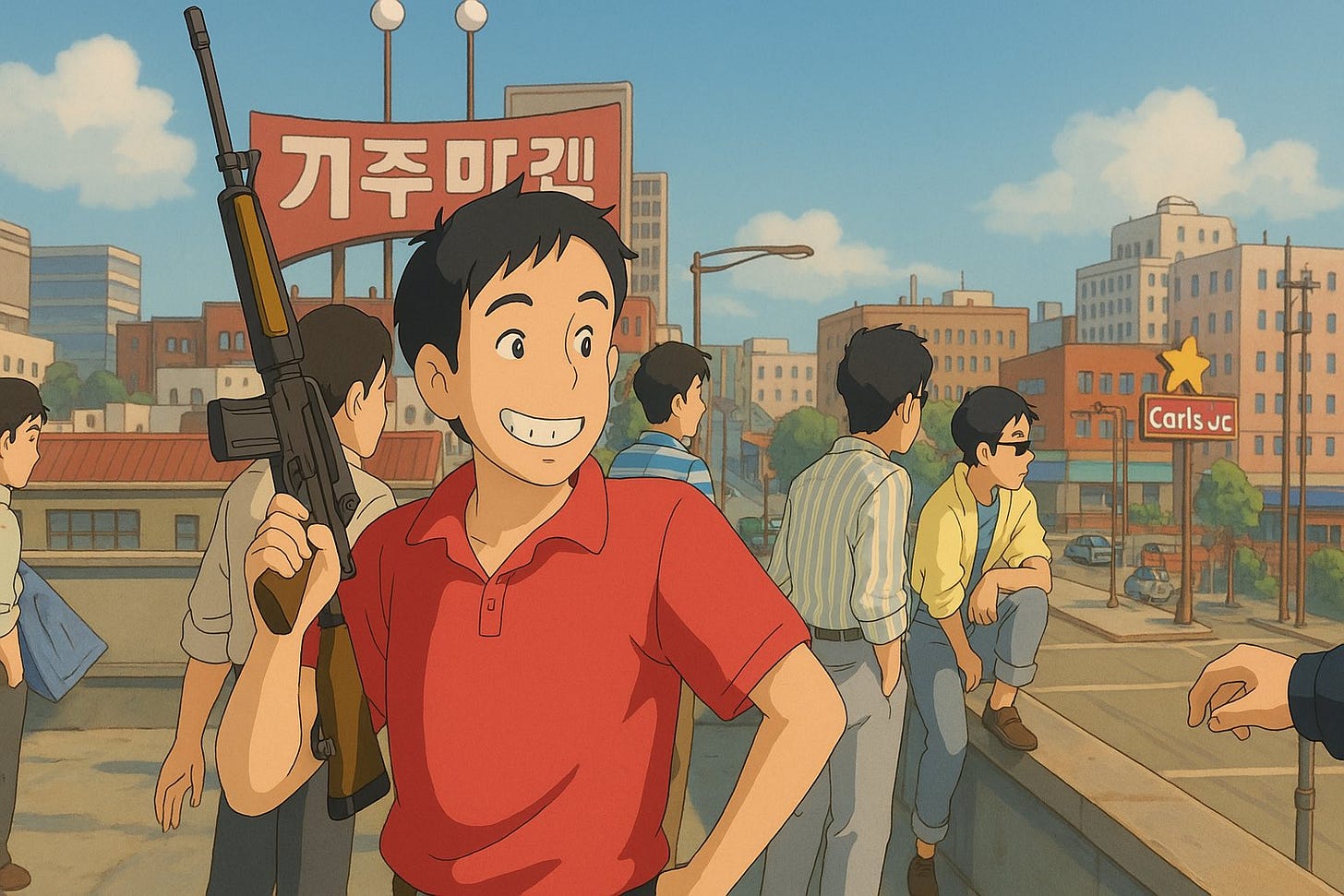 Roof Koreans protect their stuff during the L.A. riots ghibli meme