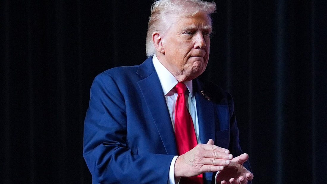 President Donald Trump walking off stage after speaking to a gathering of top U.S. military commanders at Marine Corps Base Quantico, Tuesday, Sept. 30, 2025, in Quantico, Va. (AP Photo/Evan Vucci)