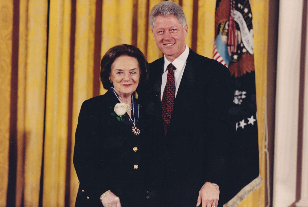 Frances Hesselbein and Bill Clinton, 1998 Frances Hesselbein and Bill Clinton, 1998