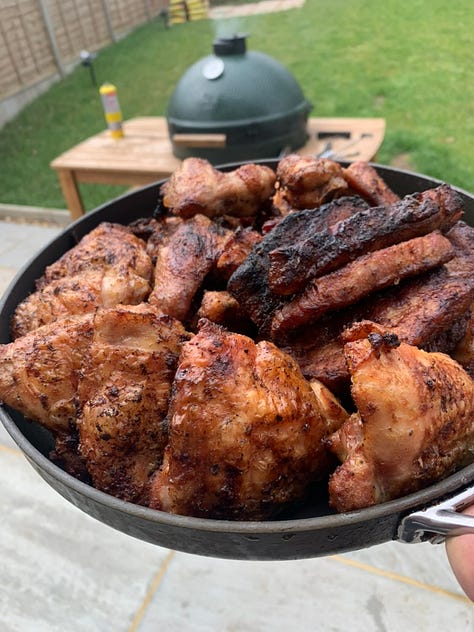 Grilled meats, flat breads and fries