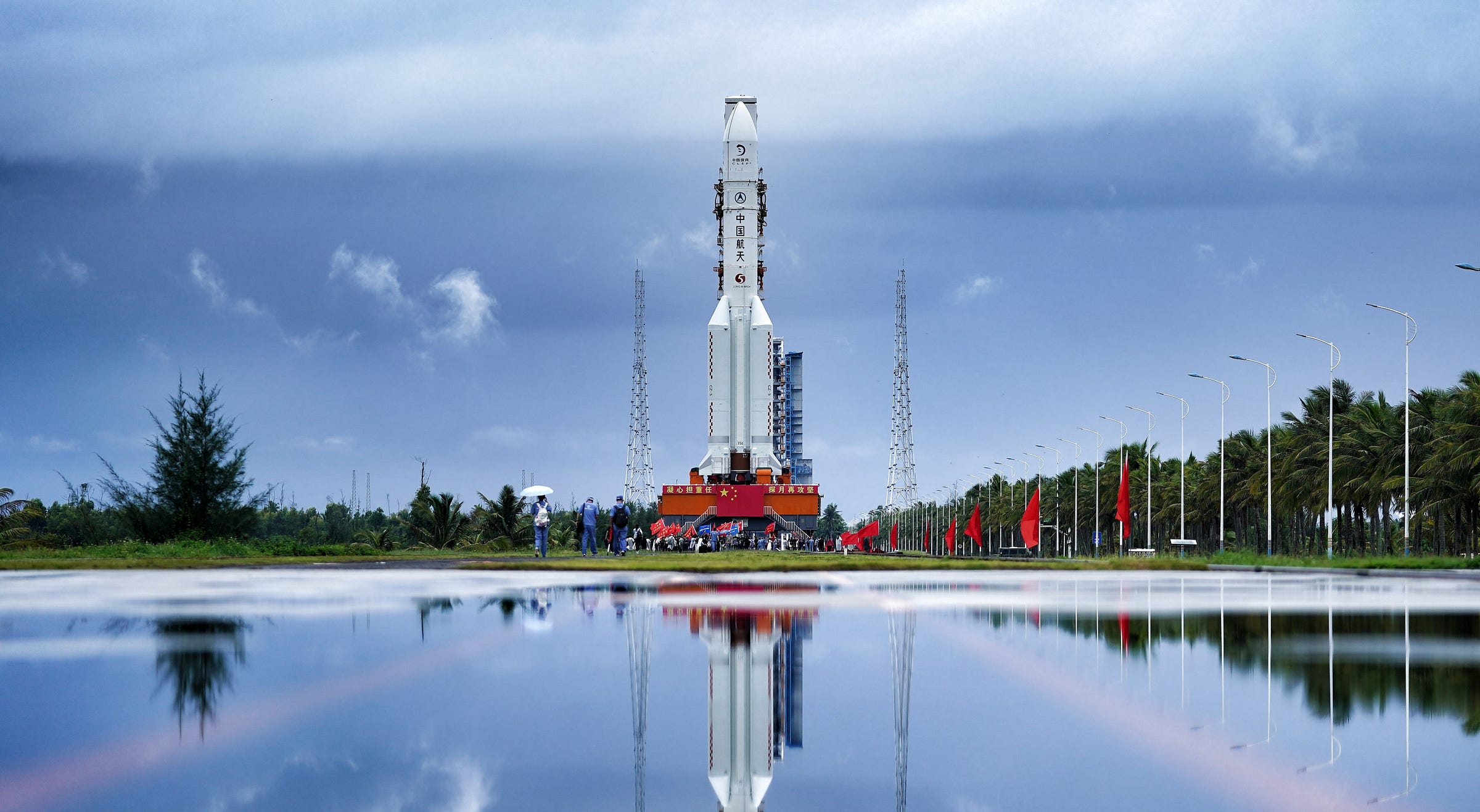 The Long March 5 Y14 launch vehicle rolling out to Launch Complex 101 at the Wenchang Space Launch Site on August 19th 2026. The Long March 5 Y14 launch vehicle rolling out to Launch Complex 101 at the Wenchang Space Launch Site on August 19th 2026.