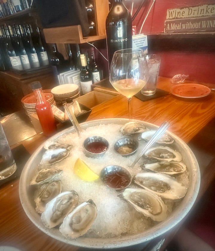 Riverwalk Cafe Oysters and a view