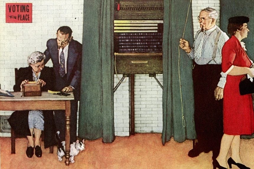 A voting booth