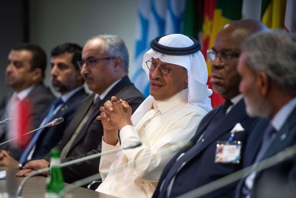 Saudi Energy Minister Abdulaziz bin Salman attending Wednesday’s OPEC+ ministers’ meeting in Vienna (VLADIMIR SIMICEK/AFP via Getty Images) Saudi Energy Minister Abdulaziz bin Salman attending Wednesday’s OPEC+ ministers’ meeting in Vienna (VLADIMIR SIMICEK/AFP via Getty Images)