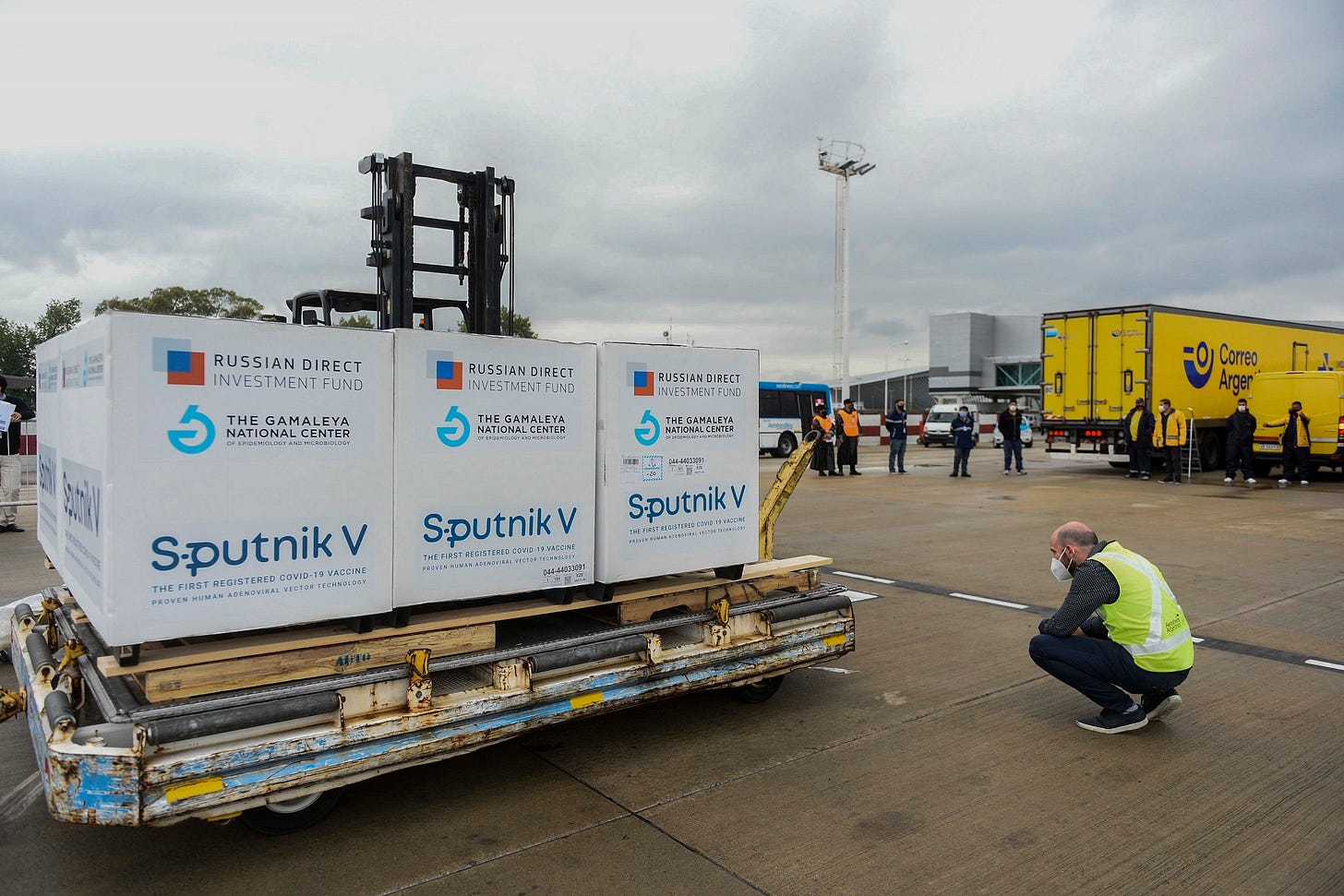The Sputnik V vaccine arrives in Argentina. Credit: Casa Rosada (CC BY 2.5 AR)