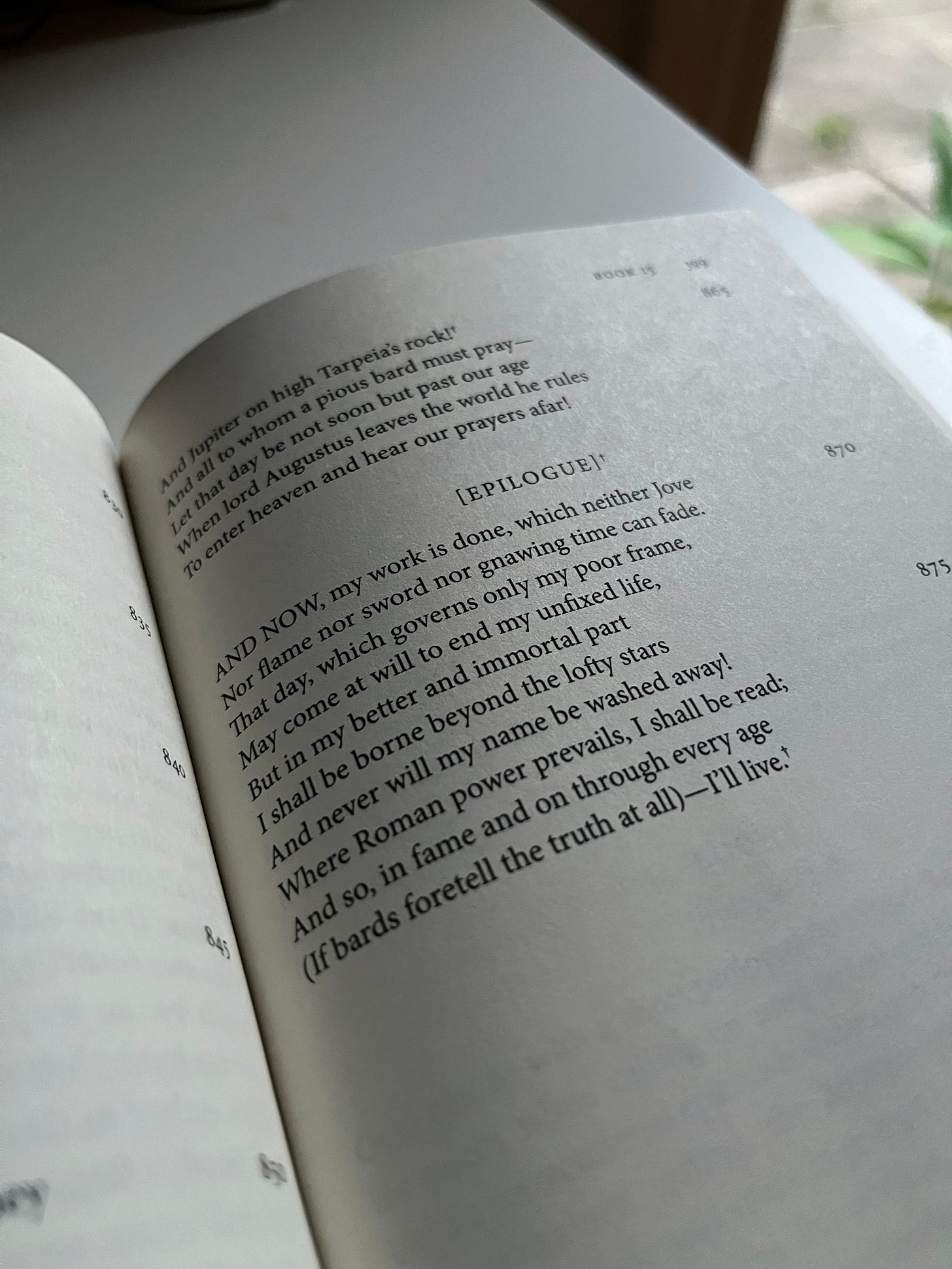 Epilogue of Metamorphoses, translation by C. Luke Soucy