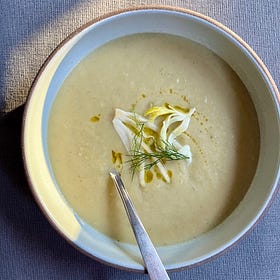 A winter fennel soup with the promise of spring