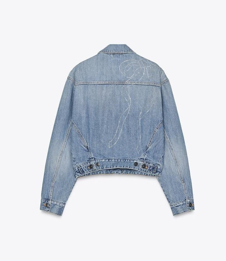 GIUBBOTTO IN DENIM TRF CON STRASS - Blu di Zara - Immagine 5