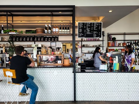 Not Just Coffee on Jay Street in Charlotte, North Carolina exterior & interior