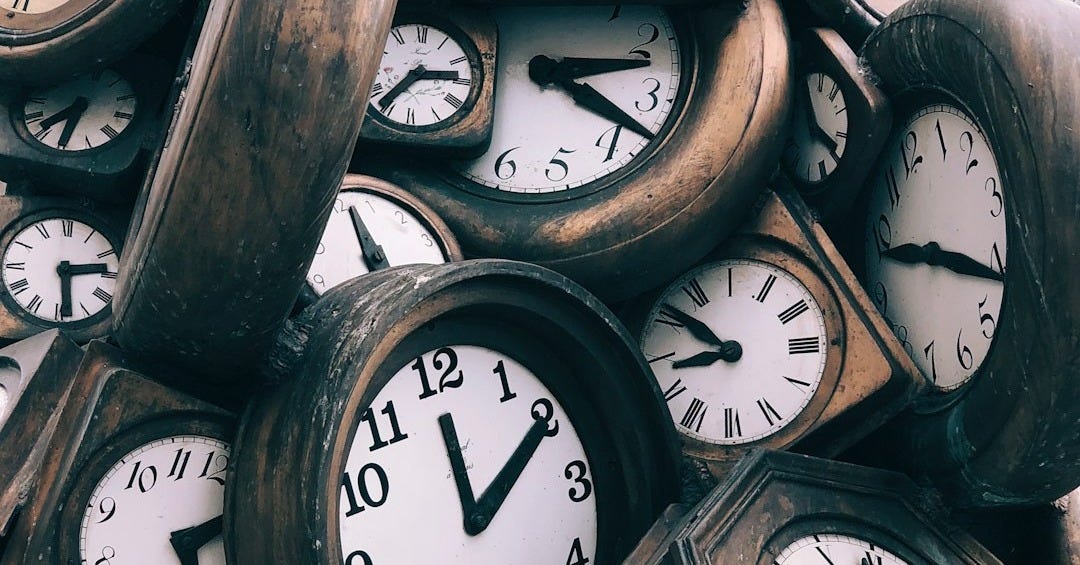 brown-and-white clocks