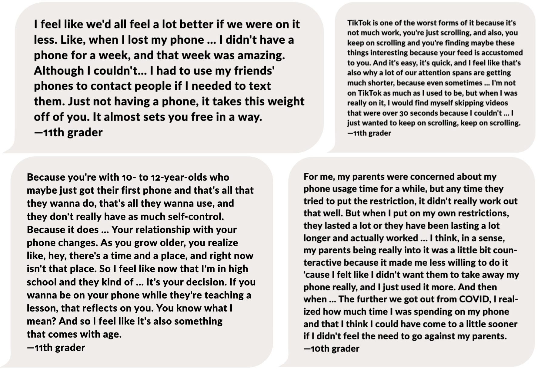 Interesting quotes from 10th and 11th graders Interesting quotes from 10th and 11th graders