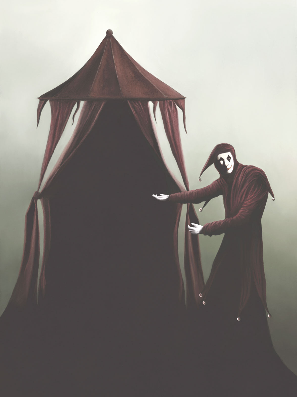 Behind the Scenes: Vigilante Virtue Signaling; Creepy Clown Drawing Back Circus Curtain