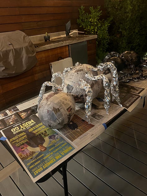 paper mache halloween spider decorations