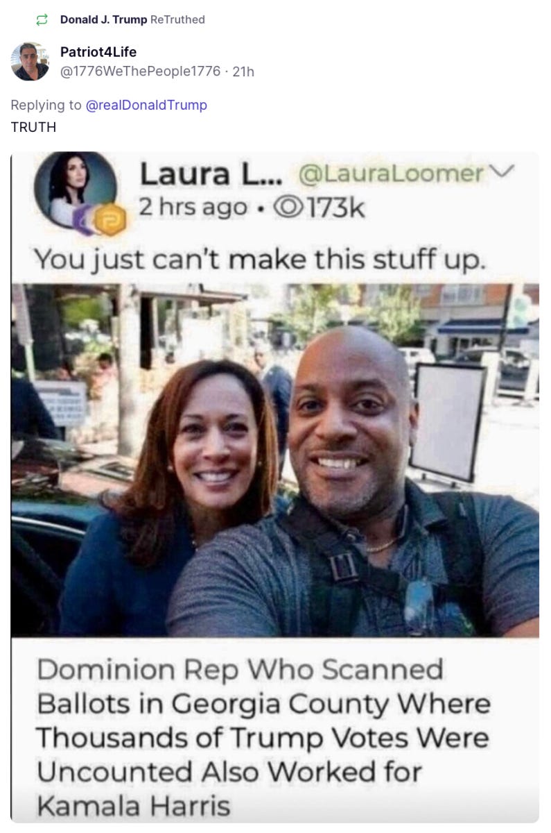 Trump reposts old Laura Loomer Parler post
