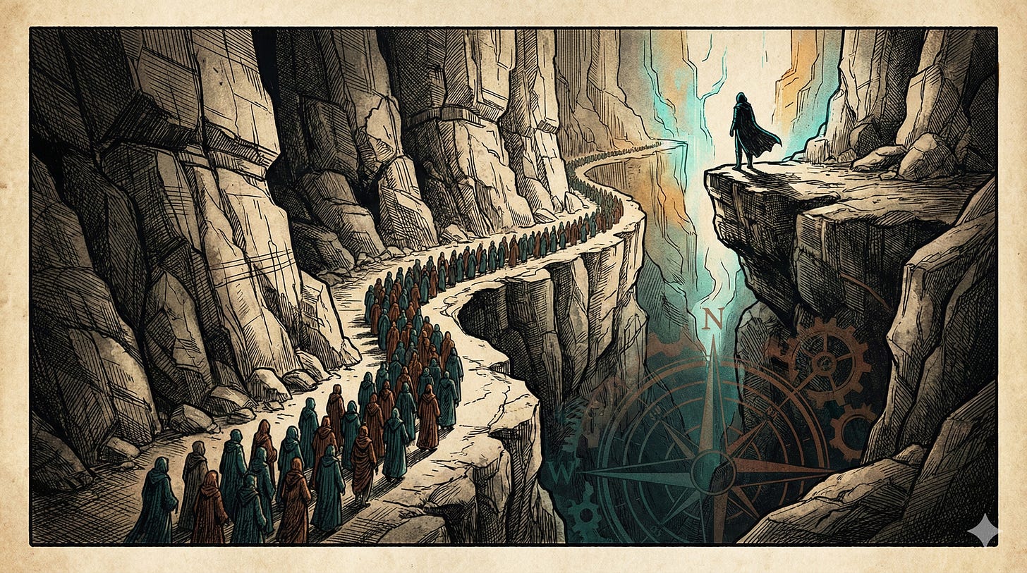 Solo chief cleaning up scattered contact data across SaaS tools — etching illustration Solo chief cleaning up scattered contact data across SaaS tools — etching illustration