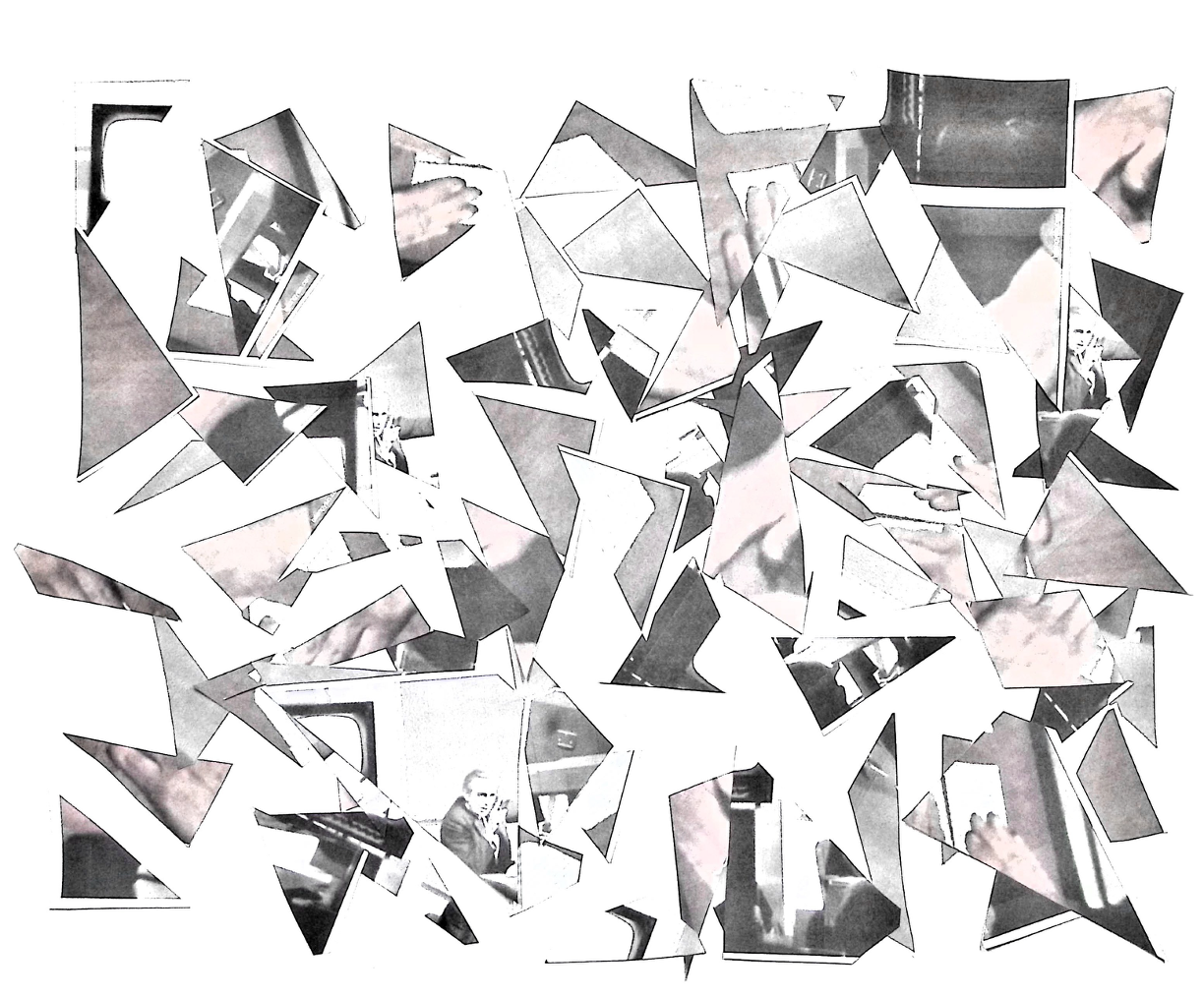 Burroughs and Engelbart images, cut, digitized, and multiplied.